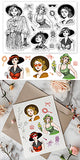 Halloween PVC Plastic Clear Stamps, for DIY Scrapbooking, Photo Album Decorative, Cards Making, Human, 160x110mm