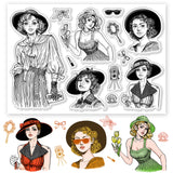 Halloween PVC Plastic Clear Stamps, for DIY Scrapbooking, Photo Album Decorative, Cards Making, Human, 160x110mm