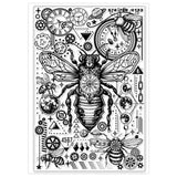 Halloween PVC Plastic Clear Stamps, for DIY Scrapbooking, Photo Album Decorative, Cards Making, Bees, 160x110mm