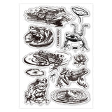 Halloween PVC Plastic Clear Stamps, for DIY Scrapbooking, Photo Album Decorative, Cards Making, Frog, 160x110mm