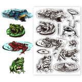 Halloween PVC Plastic Clear Stamps, for DIY Scrapbooking, Photo Album Decorative, Cards Making, Frog, 160x110mm