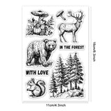 Custom Summer Theme PVC Plastic Clear Stamps, for DIY Scrapbooking, Photo Album Decorative, Cards Making, Animals, 160x110mm