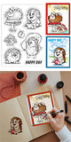 Custom Summer Theme PVC Plastic Clear Stamps, for DIY Scrapbooking, Photo Album Decorative, Cards Making, Hedgehog, 160x110mm