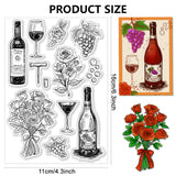 Halloween PVC Plastic Clear Stamps, for DIY Scrapbooking, Photo Album Decorative, Cards Making, Red Wine, 160x110mm