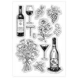 Halloween PVC Plastic Clear Stamps, for DIY Scrapbooking, Photo Album Decorative, Cards Making, Red Wine, 160x110mm