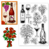 Halloween PVC Plastic Clear Stamps, for DIY Scrapbooking, Photo Album Decorative, Cards Making, Red Wine, 160x110mm