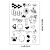 PVC Plastic Clear Stamps, for DIY Scrapbooking, Photo Album Decorative, Cards Making, Bees, 160x110mm