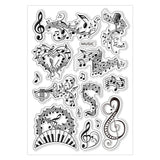 Halloween PVC Plastic Clear Stamps, for DIY Scrapbooking, Photo Album Decorative, Cards Making, Musical Note, 160x110mm