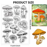 Halloween PVC Plastic Clear Stamps, for DIY Scrapbooking, Photo Album Decorative, Cards Making, Mushroom, 160x110mm