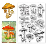 Halloween PVC Plastic Clear Stamps, for DIY Scrapbooking, Photo Album Decorative, Cards Making, Mushroom, 160x110mm