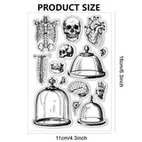 Halloween PVC Plastic Clear Stamps, for DIY Scrapbooking, Photo Album Decorative, Cards Making, Mixed Shapes, 160x110mm