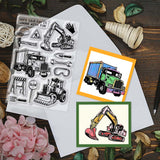 Halloween PVC Plastic Clear Stamps, for DIY Scrapbooking, Photo Album Decorative, Cards Making, Vehicle, 160x110mm