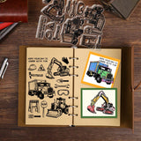 Halloween PVC Plastic Clear Stamps, for DIY Scrapbooking, Photo Album Decorative, Cards Making, Vehicle, 160x110mm