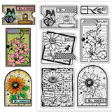 Halloween PVC Plastic Clear Stamps, for DIY Scrapbooking, Photo Album Decorative, Cards Making, Flower, 160x110mm