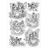 Halloween PVC Plastic Clear Stamps, for DIY Scrapbooking, Photo Album Decorative, Cards Making, Fairy, 160x110mm