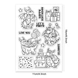 Custom Summer Theme PVC Plastic Clear Stamps, for DIY Scrapbooking, Photo Album Decorative, Cards Making, Dragon, 160x110mm