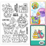 Custom Summer Theme PVC Plastic Clear Stamps, for DIY Scrapbooking, Photo Album Decorative, Cards Making, Dragon, 160x110mm