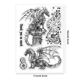 Custom Summer Theme PVC Plastic Clear Stamps, for DIY Scrapbooking, Photo Album Decorative, Cards Making, Dragon, 160x110mm