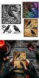 Custom Summer Theme PVC Plastic Clear Stamps, for DIY Scrapbooking, Photo Album Decorative, Cards Making, Raven, 160x110mm