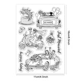 Custom Summer Theme PVC Plastic Clear Stamps, for DIY Scrapbooking, Photo Album Decorative, Cards Making, Wedding, 160x110mm