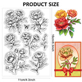 Halloween PVC Plastic Clear Stamps, for DIY Scrapbooking, Photo Album Decorative, Cards Making, September Peony, 160x110mm