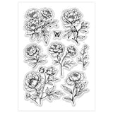 Halloween PVC Plastic Clear Stamps, for DIY Scrapbooking, Photo Album Decorative, Cards Making, September Peony, 160x110mm