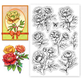 Halloween PVC Plastic Clear Stamps, for DIY Scrapbooking, Photo Album Decorative, Cards Making, September Peony, 160x110mm