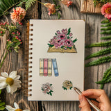 Custom Summer Theme PVC Plastic Clear Stamps, for DIY Scrapbooking, Photo Album Decorative, Cards Making, Flower, 160x110mm