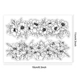 Custom Summer Theme PVC Plastic Clear Stamps, for DIY Scrapbooking, Photo Album Decorative, Cards Making, Flower, 160x110mm