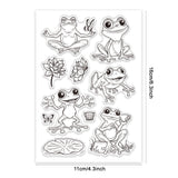 Custom Summer Theme PVC Plastic Clear Stamps, for DIY Scrapbooking, Photo Album Decorative, Cards Making, Frog, 160x110mm