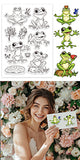 Custom Summer Theme PVC Plastic Clear Stamps, for DIY Scrapbooking, Photo Album Decorative, Cards Making, Frog, 160x110mm