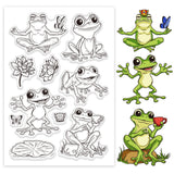 Custom Summer Theme PVC Plastic Clear Stamps, for DIY Scrapbooking, Photo Album Decorative, Cards Making, Frog, 160x110mm