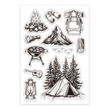 Custom Summer Theme PVC Plastic Clear Stamps, for DIY Scrapbooking, Photo Album Decorative, Cards Making, Mixed Shapes, 160x110mm