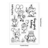 Custom Summer Theme PVC Plastic Clear Stamps, for DIY Scrapbooking, Photo Album Decorative, Cards Making, Animals, 160x110mm