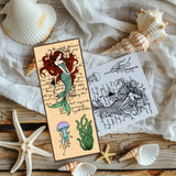 PVC Plastic Clear Stamps, for DIY Scrapbooking, Photo Album Decorative, Cards Making, Mermaid, 160x110mm