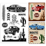 PVC Plastic Clear Stamps, for DIY Scrapbooking, Photo Album Decorative, Cards Making, Car, 160x110mm