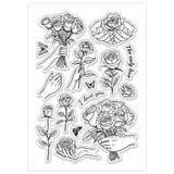 Halloween PVC Plastic Clear Stamps, for DIY Scrapbooking, Photo Album Decorative, Cards Making, June Rose, 160x110mm