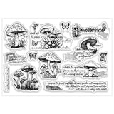 Halloween PVC Plastic Clear Stamps, for DIY Scrapbooking, Photo Album Decorative, Cards Making, Mushroom, 160x110mm