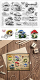 Halloween PVC Plastic Clear Stamps, for DIY Scrapbooking, Photo Album Decorative, Cards Making, Mushroom, 160x110mm