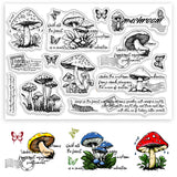 Halloween PVC Plastic Clear Stamps, for DIY Scrapbooking, Photo Album Decorative, Cards Making, Mushroom, 160x110mm