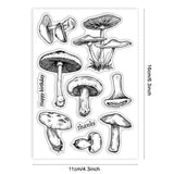 Custom Summer Theme PVC Plastic Clear Stamps, for DIY Scrapbooking, Photo Album Decorative, Cards Making, Mushroom, 160x110mm