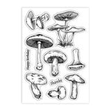 Custom Summer Theme PVC Plastic Clear Stamps, for DIY Scrapbooking, Photo Album Decorative, Cards Making, Mushroom, 160x110mm