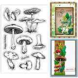 Custom Summer Theme PVC Plastic Clear Stamps, for DIY Scrapbooking, Photo Album Decorative, Cards Making, Mushroom, 160x110mm