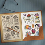 Halloween PVC Plastic Clear Stamps, for DIY Scrapbooking, Photo Album Decorative, Cards Making, Human, 160x110mm