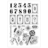 Halloween PVC Plastic Clear Stamps, for DIY Scrapbooking, Photo Album Decorative, Cards Making, Number, 160x110mm