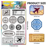 Halloween PVC Plastic Clear Stamps, for DIY Scrapbooking, Photo Album Decorative, Cards Making, Airplane, 160x110mm