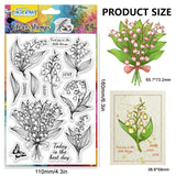 Halloween PVC Plastic Clear Stamps, for DIY Scrapbooking, Photo Album Decorative, Cards Making, May Lily of the Valley, 160x110mm