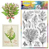 Halloween PVC Plastic Clear Stamps, for DIY Scrapbooking, Photo Album Decorative, Cards Making, May Lily of the Valley, 160x110mm