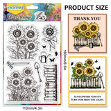 Halloween PVC Plastic Clear Stamps, for DIY Scrapbooking, Photo Album Decorative, Cards Making, Sunflower, 160x110mm