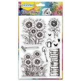 Halloween PVC Plastic Clear Stamps, for DIY Scrapbooking, Photo Album Decorative, Cards Making, Sunflower, 160x110mm